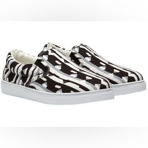 Peter Pilotto for Target Black and White Geometric Print Sneakers Size 8